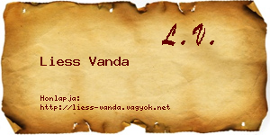 Liess Vanda névjegykártya